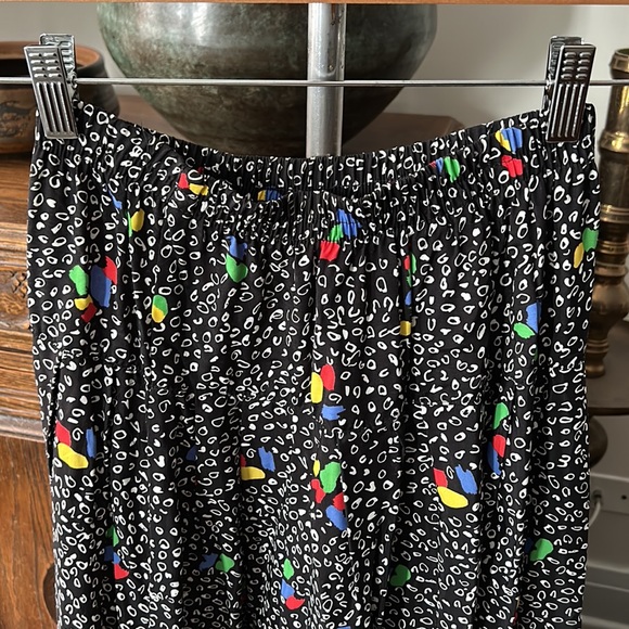 VINTAGE Midi Skirt Elastic Waist Yoke Confetti - Picture 6 of 9
